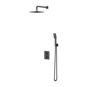 Zestawy prysznicowe - Omnires Parma Zestaw prysznicowy podtynkowy termostatyczny z deszczownicą grafitowy SYSPM11GR - miniaturka - grafika 1