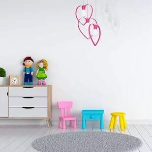 Decoland Dziecięca lampa wisząca LOVE 3xE27/60W/230V różowa - Lampy sufitowe - miniaturka - grafika 4