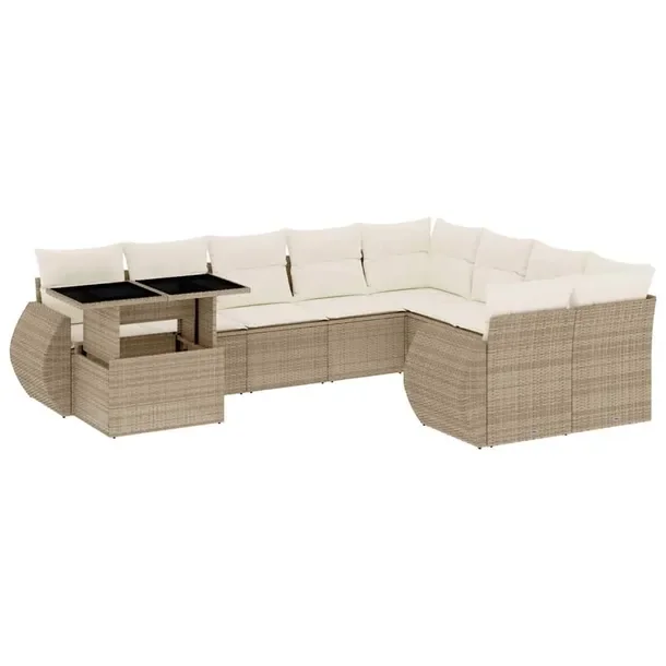 Zestaw mebli ogrodowych modułowych beżowy rattan PE 62 x 62 x 69 cm