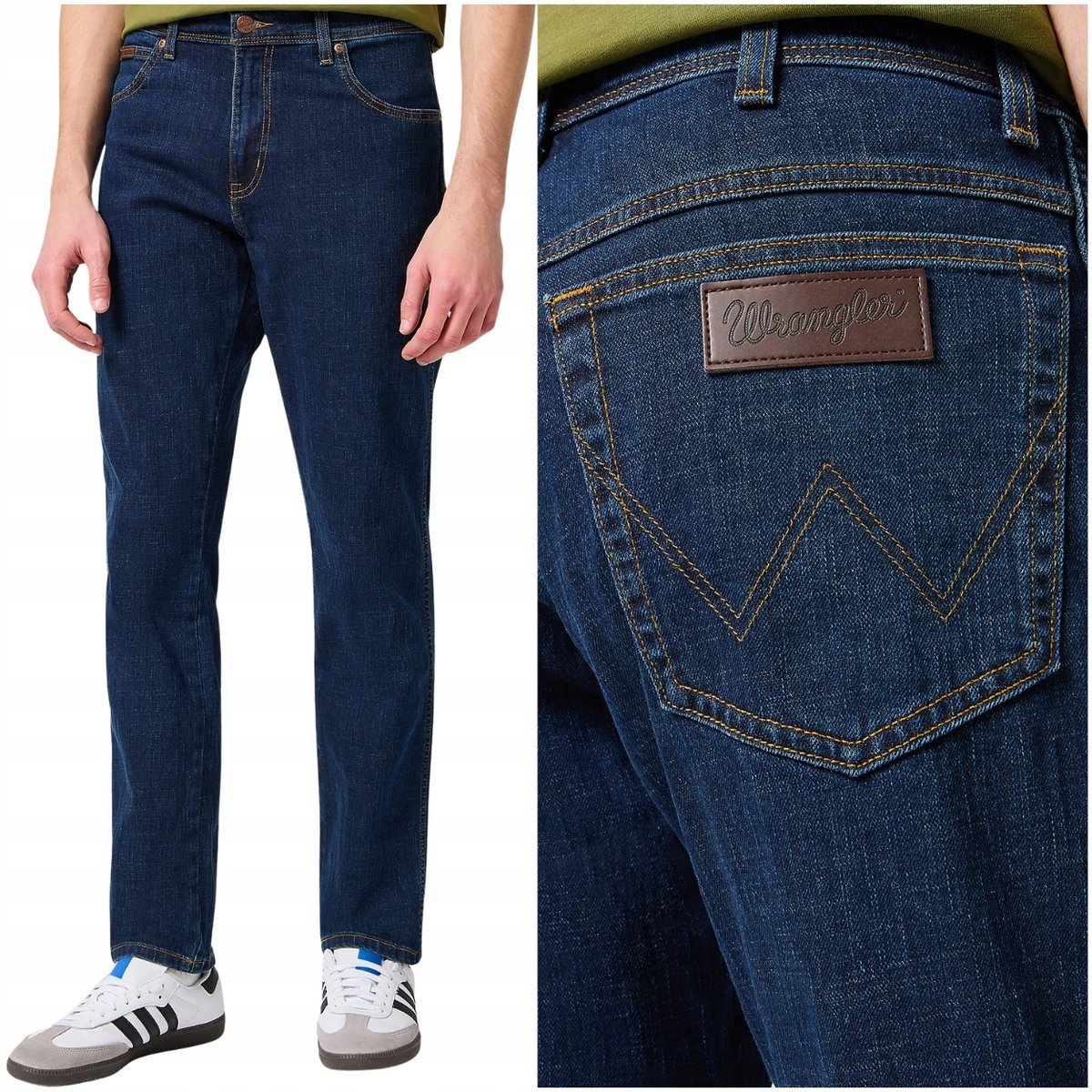 Wrangler TEXAS SLIM Cross Game lekko dopasowane spodnie jeansowe W42 L36