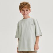Koszulki dla chłopców - Reserved - T-shirt oversize z naszywką - Jasny szary - miniaturka - grafika 1
