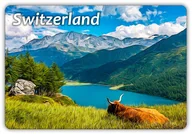 Obrazy i zdjęcia na płótnie - SZWAJCARIA - Góry - Jezioro - Krajobraz - Magnes na lodówkę - miniaturka - grafika 1
