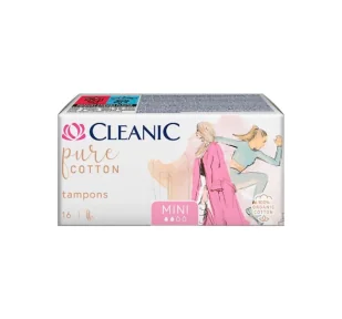 Cleanic Pure Cotton tampony Mini 16 sztuk - Tampony - miniaturka - grafika 1
