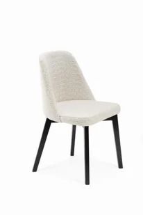 Flavio 1 krzesło tapicerowane ecru nogi czarne - Krzesła - miniaturka - grafika 1