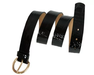 Pasek damski lakierowany (krokodyl) marki GioVani Czarny 105 - Paski Pasek damski lakierowany (krokodyl) marki GioVani Czarny 105 - Paski - miniaturka - grafika 1