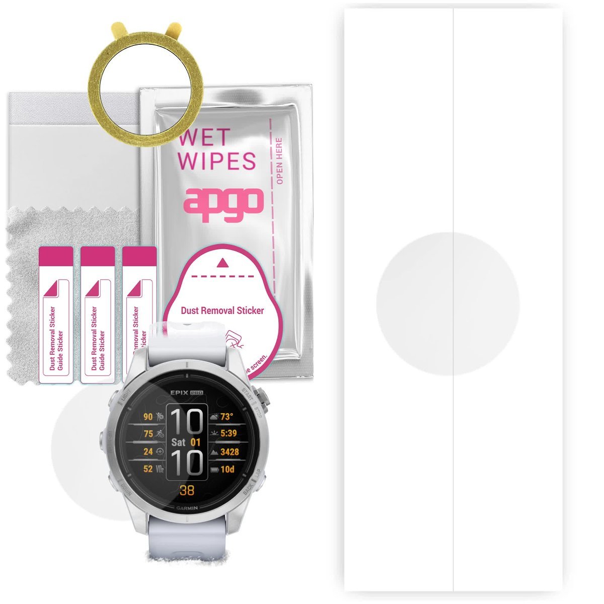 1x Folia hydrożelowa ochronna do Garmin epix Pro (Gen 2) Standard i Sapphire Edition 42 mm - apgo Smartwatch Hydrogel Protection Ochrona na ekran...