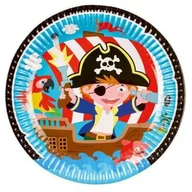 Dodatki do strojów karnawałowych - AMSCAN Talerzyki 23 cm Pirat 8 szt. - miniaturka - grafika 1