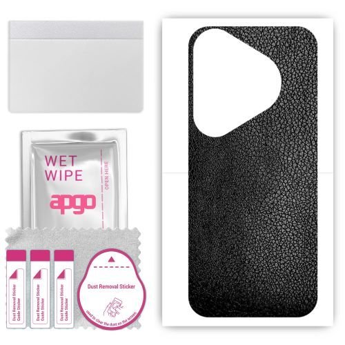 folia naklejka skórka strukturalna na TYŁ do Huawei Pura 70 - Skóra Czarna - apgo SKINS