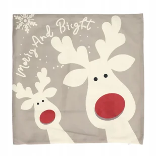 Świąteczna poszewka dekoracyjna z motywem reniferów 40x40 FROSTY SNOWFLAKE - Poszewki na poduszki - miniaturka - grafika 1