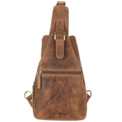 Torebki damskie - GreenBurry Torba Crossbody Skórzana 20x40cm "Vintage" antyczny brąz - miniaturka - grafika 1