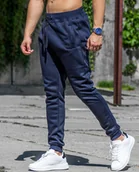 Spodnie męskie - Spodnie męskie dresowe granatowe Recea - miniaturka - grafika 1