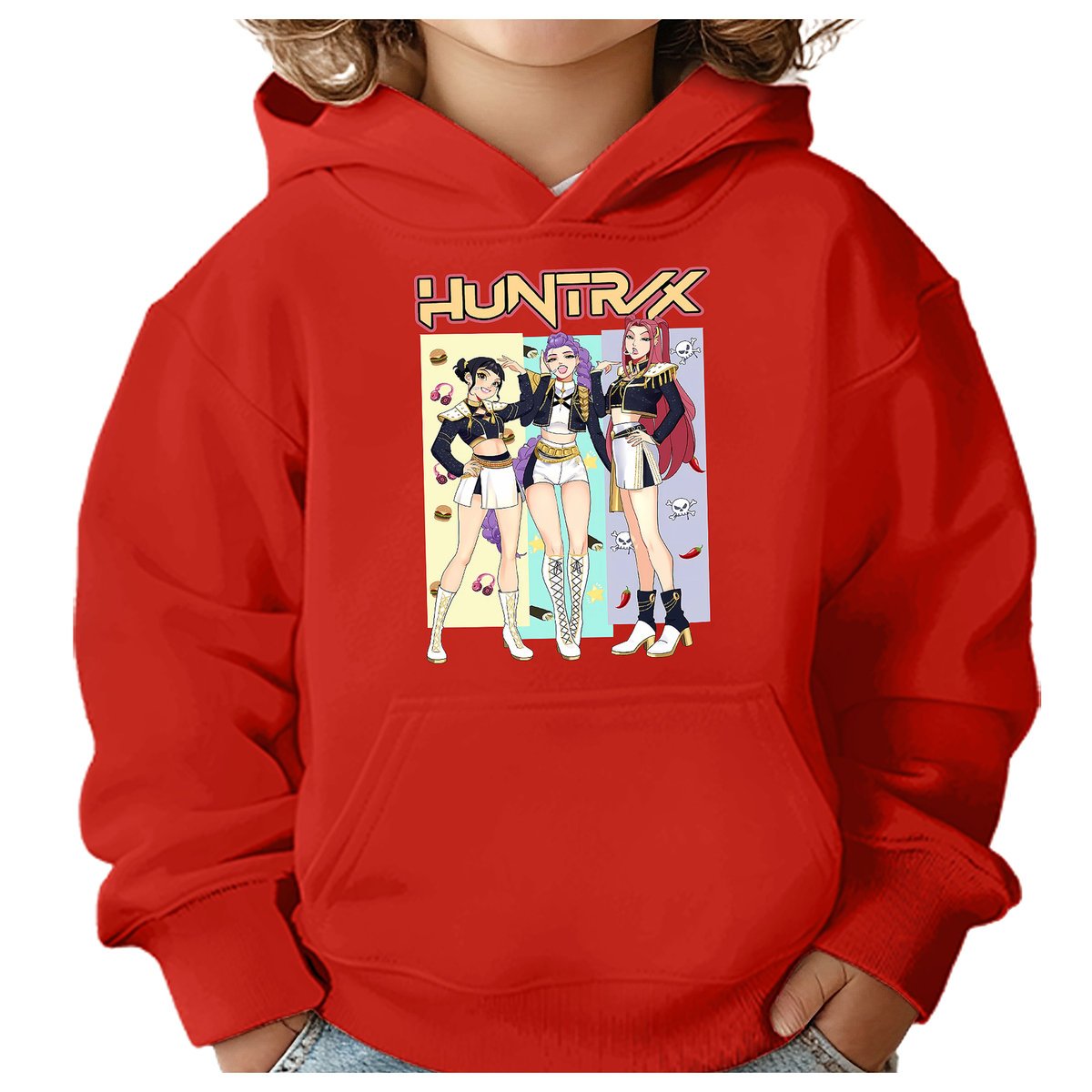 BLUZA DZIECIĘCA KPOP DEMON HUNTERS HUNTRIX 134-140 Z KAPTUREM BAWEŁNIANA