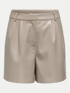 ONLY Szorty z imitacji skóry Saramy 15338008 Beżowy Regular Fit - Spodnie sportowe damskie - miniaturka - grafika 1