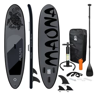 Deska surfingowa Stand Up Paddle Czarna Maona 308x76x10 cm - Deski SUP i akcesoria - miniaturka - grafika 1