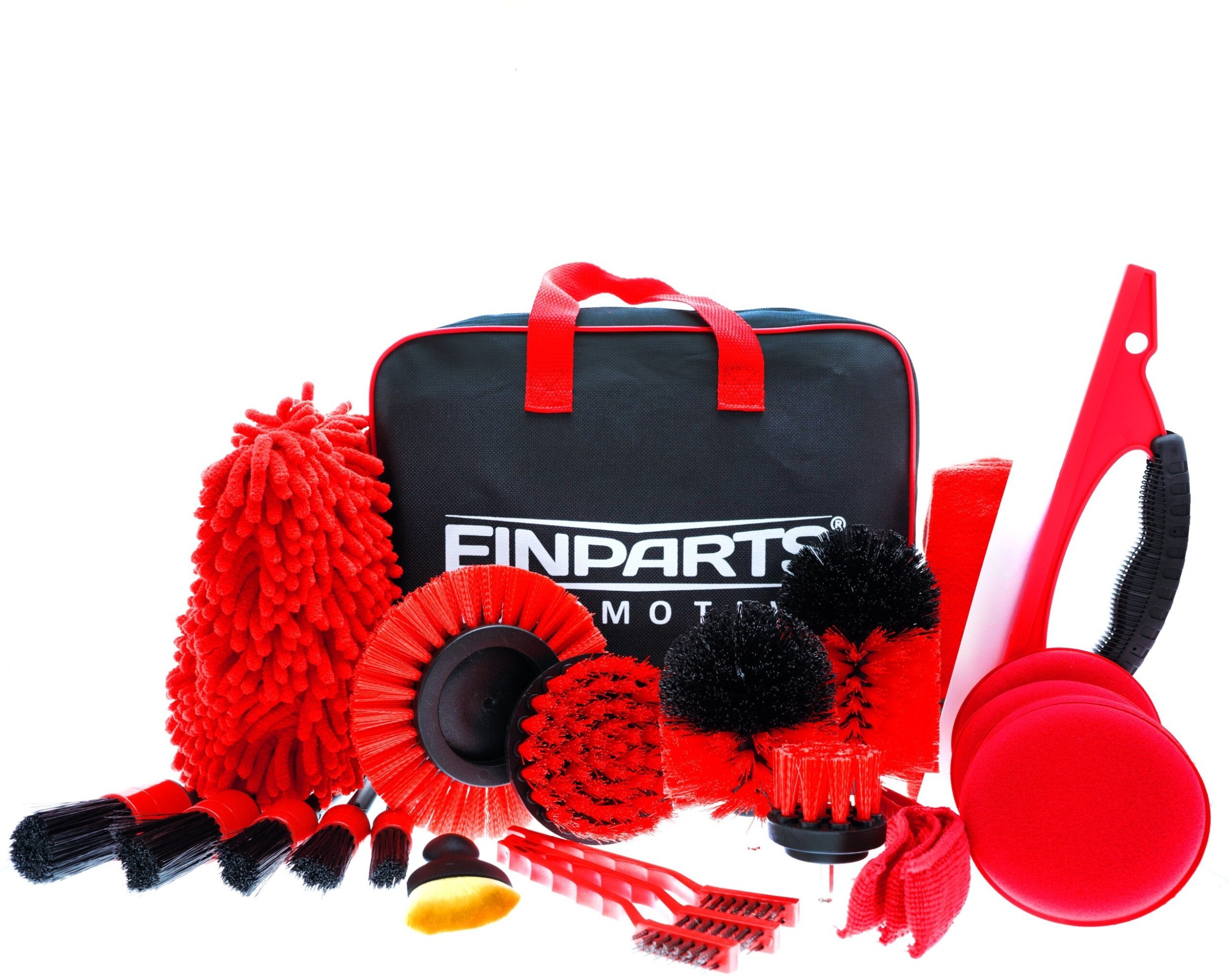 Einparts Automotive EINPARTS ZESTAW DETAILINGOWY 23 ELEMENTY DO CZYSZCZENIA FELG TAPICERKI SZYB