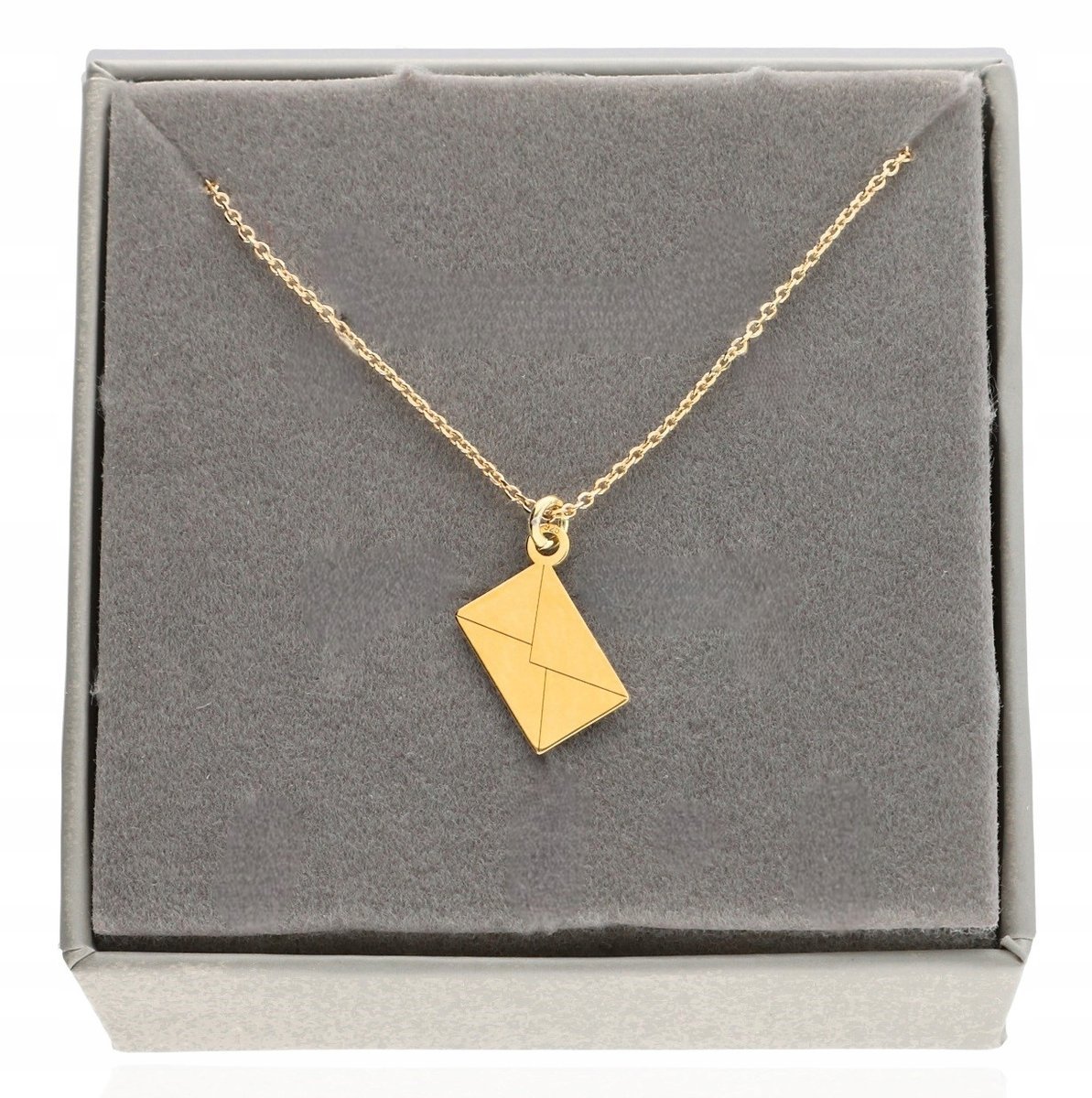 Złoty naszyjnik koperta list GRAWER celebrytka srebro 925 pozłacane 60 cm