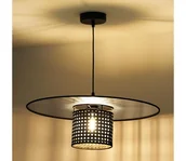 Lampy sufitowe - Duolla - Żyrandol na lince TOKYO RATTAN 1xE27/15W/230V śr. 50 cm czarny/srebrny - miniaturka - grafika 1