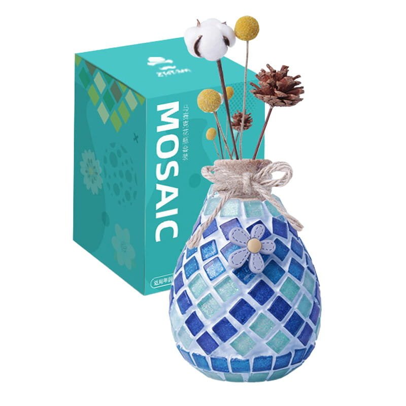 Wazonik DIY - mozaika niebieska