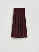 Spódnice - Reserved - Spódnica z prążkowanej dzianiny - mahoniowy - miniaturka - grafika 1