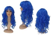 Dodatki do strojów karnawałowych - Peruka Długa Kręcona Granatowa - miniaturka - grafika 1