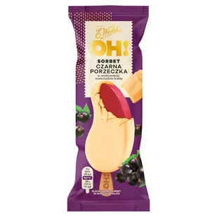 E. Wedel Oh! Sorbet czarna porzeczka w wedlowskiej czekoladzie białej 90 ml - Lody i desery lodowe - miniaturka - grafika 1