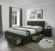 Łóżka - MODENA 3 łóżko z szufladami Halmar ciemny zielony velvet  - miniaturka - grafika 1