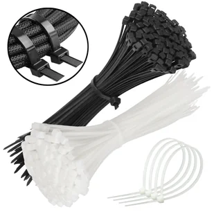Poliamidowe Opaski Zaciskowe, Czarne+Białe 370X4,8Mm 400 Szt - Pozostałe akcesoria sieciowe - miniaturka - grafika 1