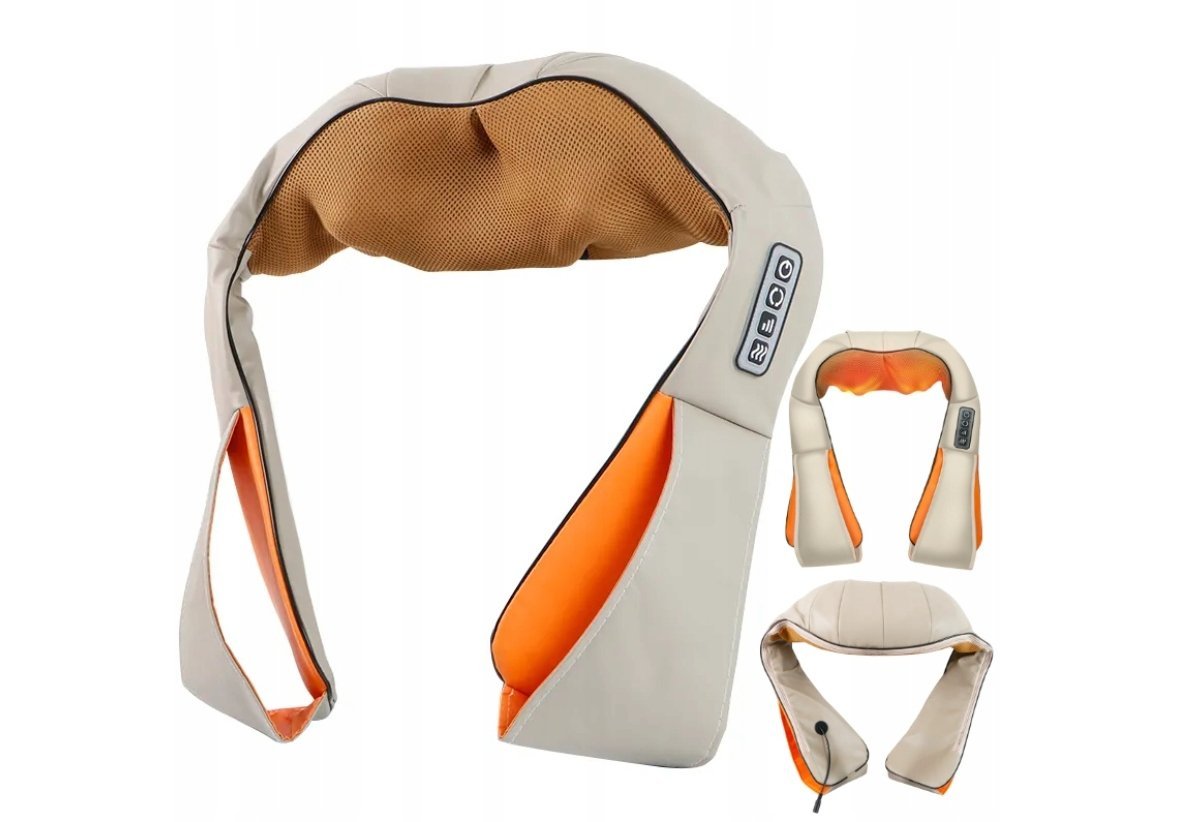 GRZEJĄCY MASAŻER DO SZYI KARKU PLECÓW SHIATSU 3d
