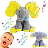 Zabawki interaktywne dla dzieci - Interaktywny Słoń Akuku Żółty Mówi Śpiewa Powtarza Pluszak Dla Dzieci - miniaturka - grafika 1