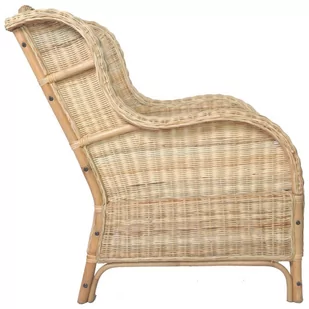 Lumarko Fotel z poduszką, naturalny rattan i len - Sofy i kanapy - miniaturka - grafika 4