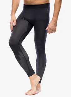 Legginsy termoaktywne Odlo Kinship PW 200 BL Bottom Long - black melange - Kalesony - miniaturka - grafika 1
