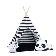 Namioty i tipi dla dzieci - SowkaDesign Namiot tipi dla dzieci, bawełna, okienko, panda, panda w chmurach - miniaturka - grafika 1