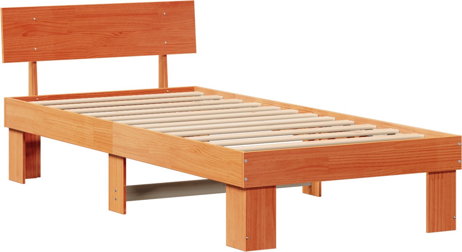 vidaXL Ramka łóżka Woskowy brąz 90 x 200 cm Lite drewno sosnowe
