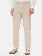 Spodnie męskie - Pepe Jeans Spodnie materiałowe PM211907 Beżowy Slim Fit - miniaturka - grafika 1