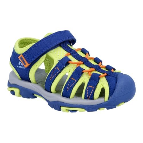 Richter Buty dziecięce dla chłopców i dziewczynek, sandały Boulder, niebieskie/neonowe limonki/pomarańczowe, 25 EU