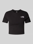 Koszulki i topy damskie - T-shirt krótki z wyhaftowanym logo - miniaturka - grafika 1