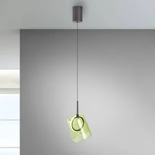 Paul Neuhaus Lampa wisząca LED Zula, zielona, Ø 15 cm, szkło - Lampy sufitowe - miniaturka - grafika 1