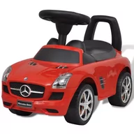 Jeździki dla dzieci - vidaXL Mercedes Benz - samochód zabawka dla dzieci napędzany nogami czerwony - miniaturka - grafika 1
