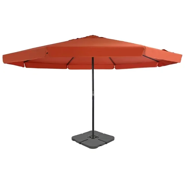 Parasol ogrodowy - terakota, 3,85m x 5m, aluminiowa rama, przenośna podsta