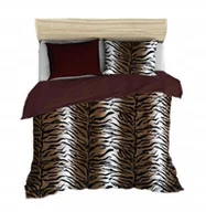 Pościel - pościel z polaru 140x200 + 1 poszewka P 308-7 DUO tygrys / brąz ciemny - miniaturka - grafika 1