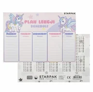 Szkolne artykuły papiernicze - Plan lekcji z tabliczką mnożenia A5 Unicorn STARPAK 536139 - miniaturka - grafika 1
