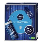 Zestawy kosmetyków męskich - Nivea, Men Zestaw Prezentowy Get Protected Deo Roll-On + Żel Pod Prysznic + Krem - miniaturka - grafika 1