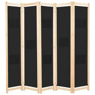 Parawany - Parawan 5-panelowy, czarny, 200 x 170 x 4 cm, tkanina - miniaturka - grafika 1