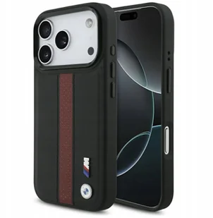 Etui BMW M Perforated Stripe Logo MagSafe do iPhone 17 Pro czerwony - Etui i futerały do telefonów - miniaturka - grafika 1