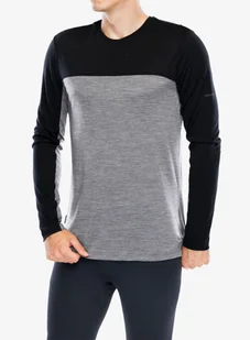 Bluza bez kaptura Icebreaker Merino 125 Cool-Lite Sphere LS Tee - cb graphite hthr/black/cb - Bluzy sportowe męskie - miniaturka - grafika 1
