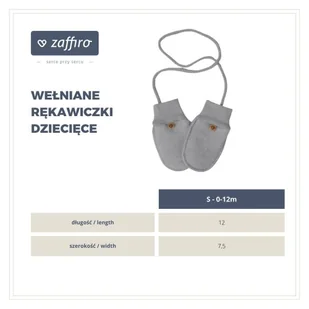 Zaffiro - Rękawiczki dziecięce Wełna premium 3-5 l Beige -U - Akcesoria do fotelików - miniaturka - grafika 1