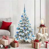 Choinki - vidaXL Sztuczna choinka z 150 diodami LED Zielony 120 cm PE i PVC - miniaturka - grafika 1