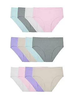 Spodnie damskie - Fruit of the Loom Underwear Beyond Soft Panties (Regular & Plus Size) damskie spodnie biodrowe, Hipster - Modal - Pack 12 - Fioletowy/Kaszmir/Szary, 5 - grafika 1