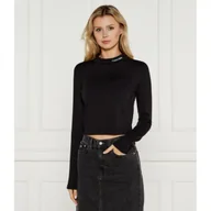 Bluzki damskie - CALVIN KLEIN JEANS Półgolf Cropped Fit - miniaturka - grafika 1