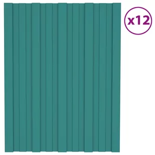 shumee Panele dachowe 12 szt. stal galwanizowana zielone 60x45 cm - Pokrycia dachowe - miniaturka - grafika 1